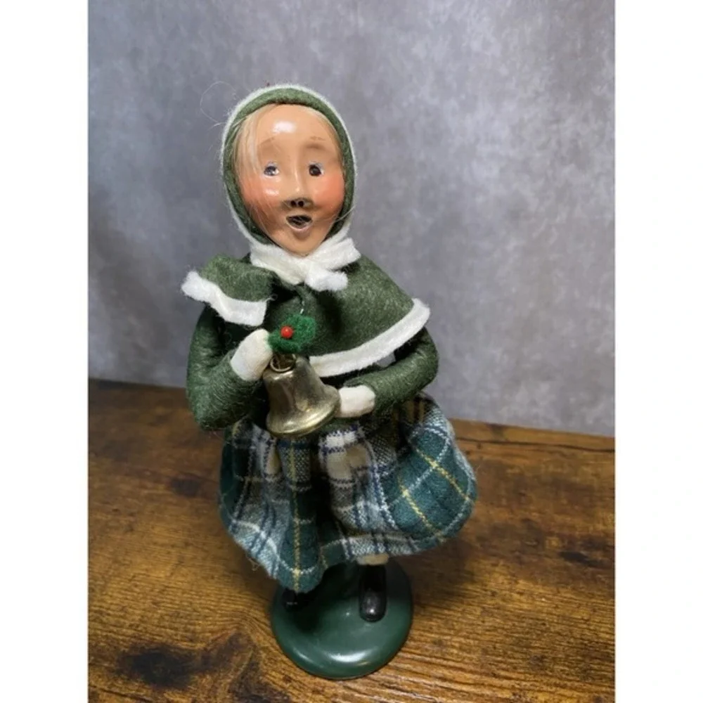 Vintage Byers Choice Carolers‎ Girl Doll Figurine With Bell Christmas 90s